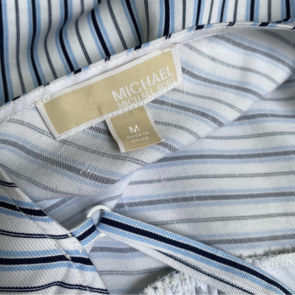 Michael Kors Striped Slip Midi Dress Adjustable Spaghetti Straps - Picture 9 of 15